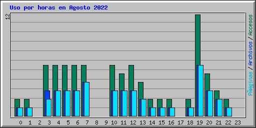 Uso por horas en Agosto 2022